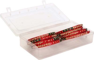 AFAST Glass Beads, Crystal Enamel Bangle Set(Pack of 8)