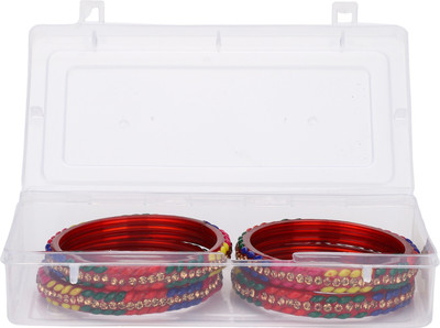1st Time Glass Beads, Crystal Enamel Bangle Set(Pack of 4)