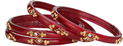 AFAST Glass Beads, Crystal Enamel Bangle Set(Pack of 4)