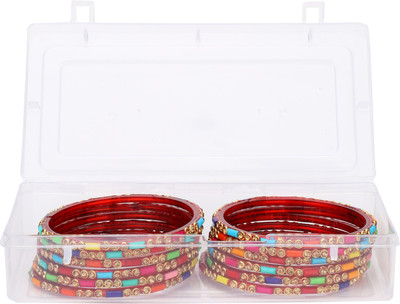 AFAST Glass Beads, Crystal Enamel Bangle Set(Pack of 12)