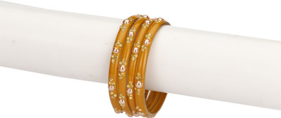 1st Time Glass Beads, Crystal Enamel Bangle Set(Pack of 4)