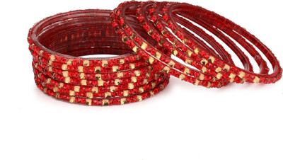 AFAST Glass Beads, Crystal Enamel Bangle Set(Pack of 10)