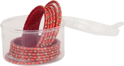 AFAST Glass Beads, Crystal Enamel Bangle Set(Pack of 12)