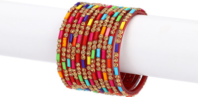 AFAST Glass Beads, Crystal Enamel Bangle Set(Pack of 12)