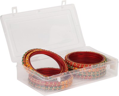 AFAST Glass Beads, Crystal Enamel Bangle Set(Pack of 8)