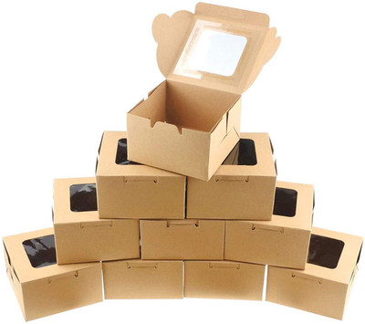 BAKEFY Food Storage Takeaway Box/ Meal Box Paper Packaging Box(Pack of 100 Gold)