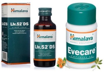 HIMALAYA Liv. 52 DS syrup 100ml and Evecare capsules(2 Items in the set)