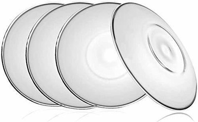 Vasoya Enterprise Pack of 6 Glass Saucers for Tea Coffee and Snacks Set, Glass, Transparent, Set of 6(Clear, Cup and Saucer Set)