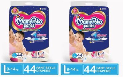 MamyPoko Pants Extra Absorb Diapers - L 44+44 - L(88 Pieces)