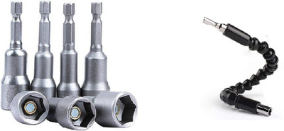 RDX 7Pcs Magnetic Nut Driver Set 8mm Socket Adapter Hex Drill Bit power For Drills,Screw Guns,Magnetic Drivers Flexible Shaft Batch Head Drill Connection Shaft High Torque Soft Shaft Electric Screw Flexible Shaft UF-83024