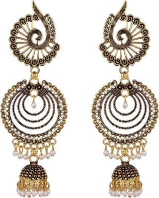 Aadiyatri Beautiful & Stylish Long Antique Earrings for Women & Girls Beads Brass Jhumki Earring Beads Brass Jhumki Earring
