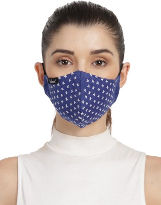 Anekaant ADM1106B Reusable, Washable Cloth Mask(Blue, White, Free Size, Pack of 1)