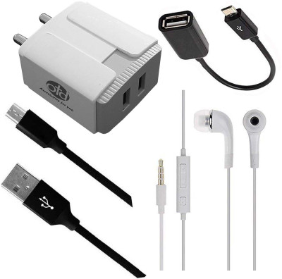 OTD Wall Charger Accessory Combo for Panasonic P77, Panasonic P81, Panasonic P85, Panasonic P85 NXT(White, Black)