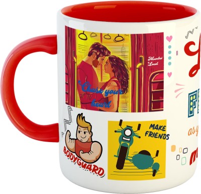 Ashvah Life is as FILMY as you make it - Best Gift for Friends, Sister, Brother, Movie Lovers, Mother, Father, Birthday - Red Printed Ceramic Coffee Mug(350 ml)