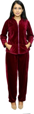 SAMSHI Women Solid Red Top & Pyjama Set