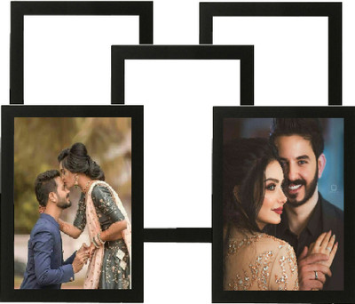 rk collection Wood Wall Photo Frame(Black, 5 Photo(s), A4 SIZE)
