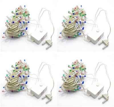 Prop It Up 100 LEDs 15.24 m Multicolor Color Changing String Rice Lights(Pack of 4)
