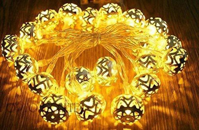 PESCA 16 LEDs 3 m Yellow Steady Ball Rice Lights(Pack of 1)