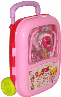 AVYUKT Kids Doctor Play Set with Trolley Light & Sound Effects Medical Checkup Accessories Case Kits