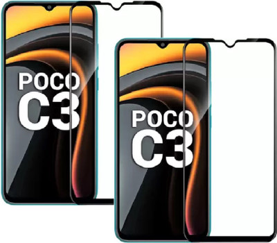 ISAAK Edge To Edge Tempered Glass for Poco C3(Pack of 2)