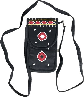 SriShopify Multicolor Sling Bag Women Sling Smart Mobile Pouch Banjara Traditional Side Purse Bag Cotton handmade Pouch(Small, Mirror, Beads and Thread Work Handcraft Purse, Black)