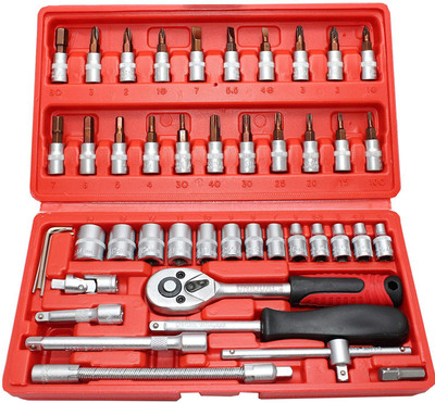 EYESEEK 46 in 1 Pcs Tool Kit & Screwdriver and Socket Set Ratchet Screwdriver Set Socket Set(Pack of 1)