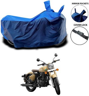 SEBONGO Two Wheeler Cover for Royal Enfield(Classic 350, Blue)