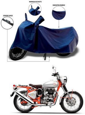 SEBONGO Waterproof Two Wheeler Cover for Royal Enfield(Bullet Trials 350, Blue)