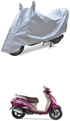 Z Tech Two Wheeler Cover for TVS(Jupiter, Silver)