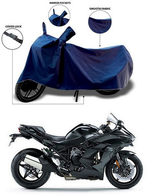 ANTHUB Waterproof Two Wheeler Cover for Kawasaki(Ninja, Blue)