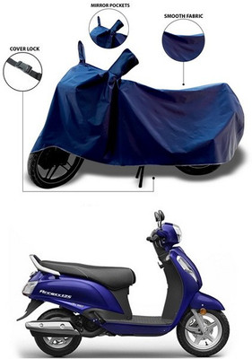 SEBONGO Waterproof Two Wheeler Cover for Suzuki(Access 125, Blue)