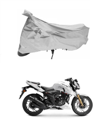 carbox Two Wheeler Cover for TVS(Apache RTR 180, Silver)