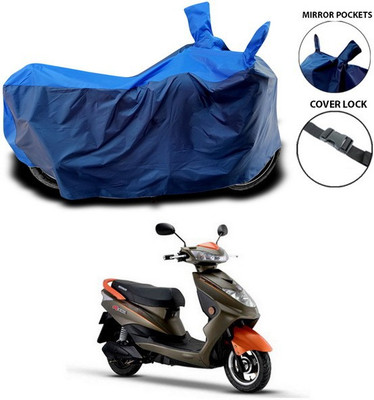 SEBONGO Waterproof Two Wheeler Cover for Okinawa(Ridge, Blue)