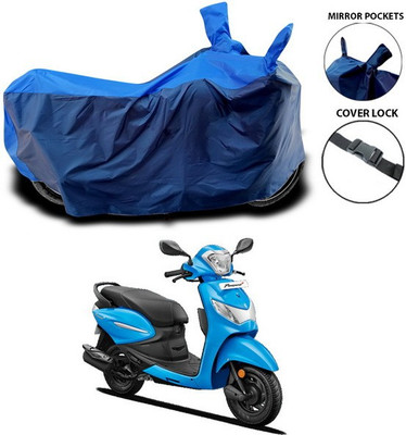 SEBOMGO Waterproof Two Wheeler Cover for Hero(Pleasure+ 110, Blue)
