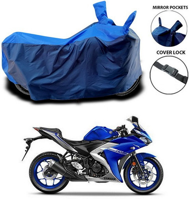 ANTHUB Waterproof Two Wheeler Cover for Yamaha(YZF R3, Blue)