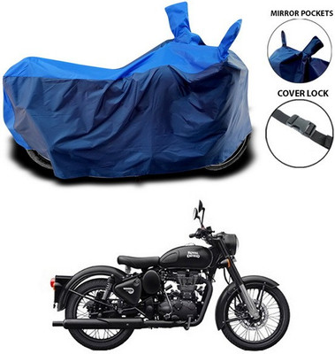 SEBONGO Waterproof Two Wheeler Cover for Royal Enfield(Classic 350, Blue)