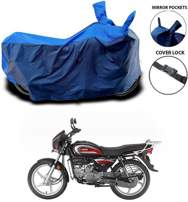 SEBONGO Waterproof Two Wheeler Cover for Hero(Splendor Plus, Blue)
