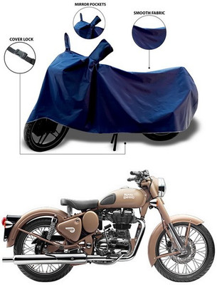 ANTHUB Waterproof Two Wheeler Cover for Royal Enfield(Classic Desert Storm, Blue)