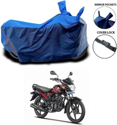 ANTHUB Waterproof Two Wheeler Cover for Suzuki(Hayate, Blue)