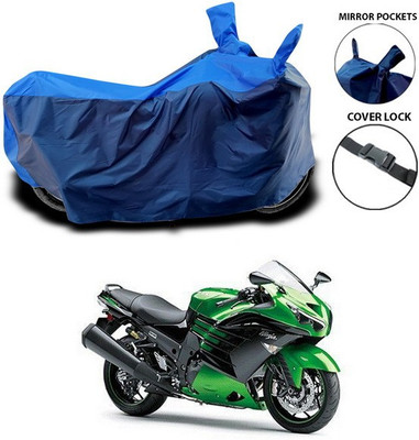 SEBONGO Waterproof Two Wheeler Cover for Kawasaki(Ninja, Blue)