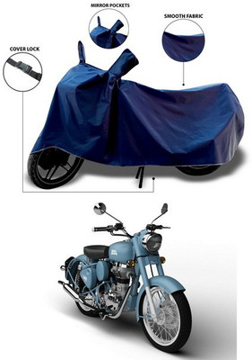 SEBOMGO Waterproof Two Wheeler Cover for Royal Enfield(Bullet 350, Blue)
