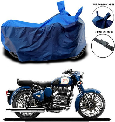 SEBONGO Waterproof Two Wheeler Cover for Royal Enfield(Bullet 350, Blue)
