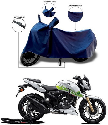 SEBONGO Waterproof Two Wheeler Cover for TVS(Apache RTR 200 4V, Blue)