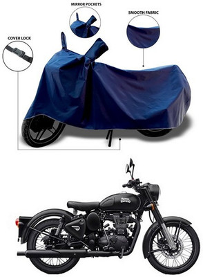 SEBONGO Waterproof Two Wheeler Cover for Royal Enfield(Classic 350, Blue)