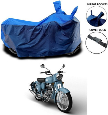 SEBONGO Waterproof Two Wheeler Cover for Royal Enfield(Bullet 350, Blue)