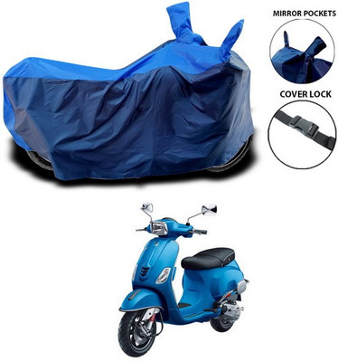 SEBONGO Waterproof Two Wheeler Cover for Piaggio(Vespa, Blue)