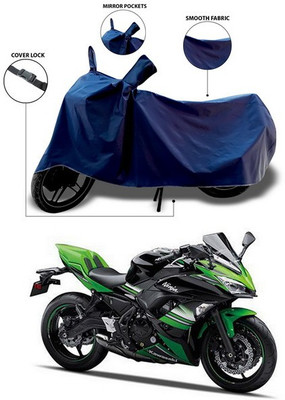 ANTHUB Waterproof Two Wheeler Cover for Kawasaki(Ninja, Blue)