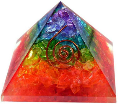 DEVAMA THE DIVINE 7 Chakra Orgone Pyramid Orgonite Pyramid Crystal Pyramid Stone Pyramid for Reiki Healing and Crystal Healing Stones Crystal Yantra(Pack of 1)