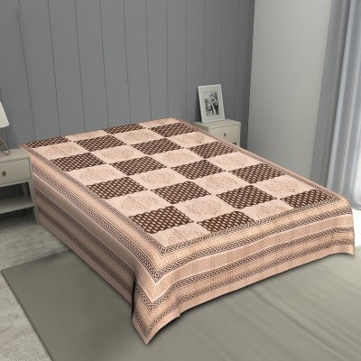 Texstylers 220 TC Cotton Single Abstract Flat Bedsheet(Pack of 1, Beige Brown)