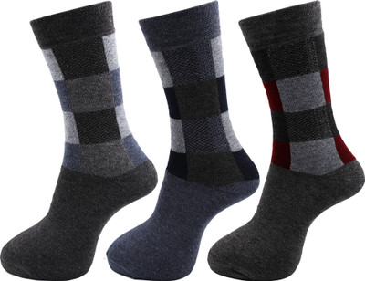 RC. ROYAL CLASS Men Self Design, Checkered Calf Length(Pack of 3)